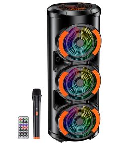 Cassa acustica ricaricabile con telecomando e microfono wireless 3x6" 30W KK-6301 KK-6301 Kakusiga