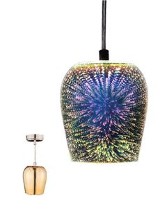 Lampadario 3D in vetro champagne 1xE27 &Oslash;115mm N908 Vito