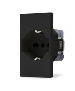 Presa 2P+T 16A bipasso Schuko nera linea ZEN 02304 