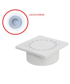 Tapa de registro con desagüe vertical interno en PP gris 200×200 mm E3036 Airgama