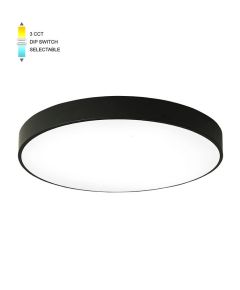 Plafoniera LED rotonda 25W 2000lm 3CCT nera EL167 Vito