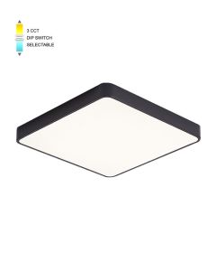 Plafoniera LED quadrata 25W 2000lm 3CCT nero EL754 Vito