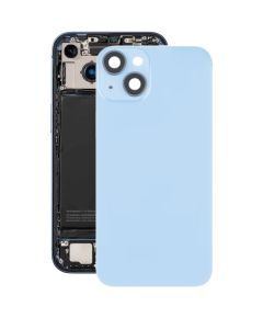 Cover posteriore in vetro per iPhone 14 Plus con supporto flash e ricarica wireless – Blu B8066 