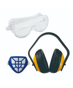 Set di protezione 3 pezzi Cuffie Maschera Occhiali TL9950 Toolmak