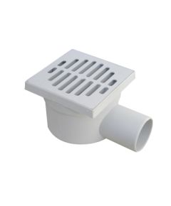 Chiusino orientabile sifonato ribassato in PP grigio con scarico laterale E6150 Airgama