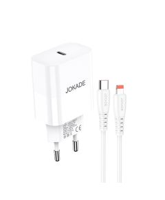 Caricabatterie ricarica rapida USB-C 30W con cavo Type-C - Lightning bianco JB073 F4755 Jokade