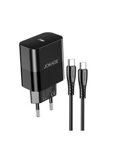 Caricabatterie ricarica rapida USB-C 30W con cavo USB-C - USB-C nero JB073 F4760 Jokade