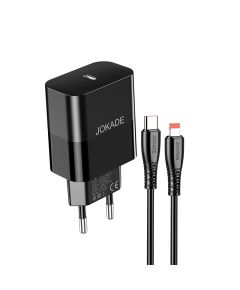 Caricabatterie ricarica rapida USB-C 30W con cavo Type-C - Lightning nero JB073 F4750 Jokade