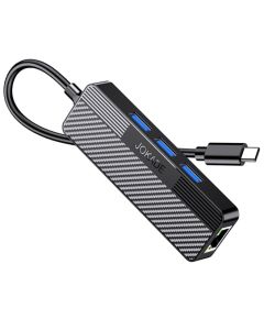 Adattatore hub USB-C 4 in 1 3xUSB 3.0 1xRJ45 Gigabit nero JC009-F F4810 Jokade