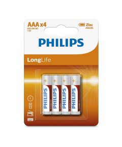 Batterie AAA Philips Extra Zinc Chloride 1,5V - Blister da 4 pezzi WB682 