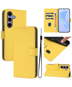Custodia a portafoglio in pelle PU per Samsung Galaxy S25 5G con cordino giallo limone B2034 
