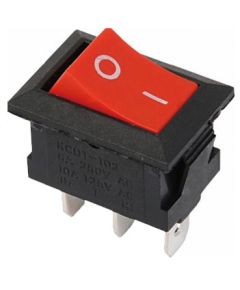 Interrupteur à bascule unipolaire à 3 contacts - Rouge M318 