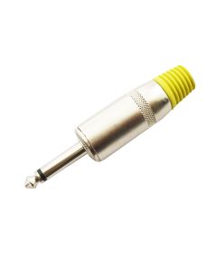 Connettore Jack 6.3mm mono in metallo - giallo Q807 