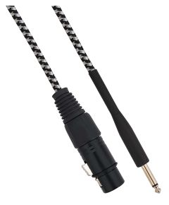 C&acirc;ble XLR femelle Cannon vers Jack 6.35 m&acirc;le de 1,5 m&egrave;tres Mono - Blanc / Noir SP303 