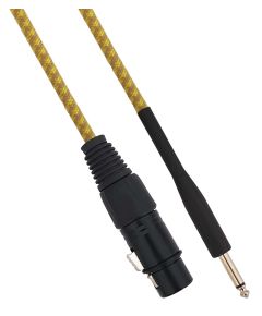 Cavo XLR Cannon femmina a Jack 6.35 maschio 1.5 metri Mono - Giallo/Marrone SP042 