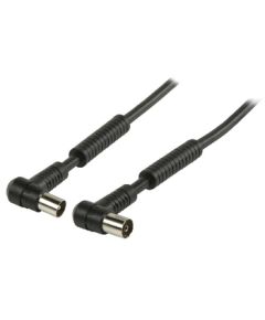 Cable coaxial 120 dB en ángulo coaxial macho - Coaxial hembra (IEC) 10.0 m Negro ND9105 Valueline