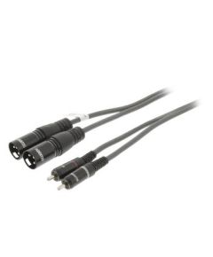 Cable estéreo XLR 2x XLR 3 pines macho - 2x RCA macho 3.0 m gris oscuro ND1400 Sweex