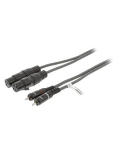 XLR Cavo Stereo 2x XLR 3-Pin Femmina - 2x RCA Maschio 1.5 m Grigio Scuro SX455 Sweex