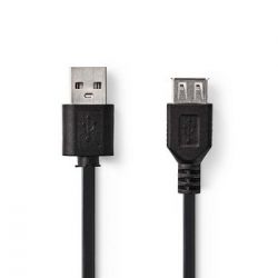 USB 2.0 cable | A Male - USB A Female | 2.0 m | Black ND2475 Nedis