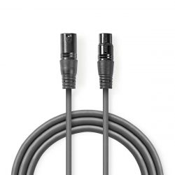 XLR Stereo Cable XLR 3p (M) - XLR 3p (F) 1.5 m Dark Gray ND2370 Nedis]