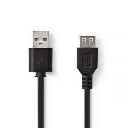 Cable USB 2.0 A Male - USB A Female 3m Black ND1127 Nedis]