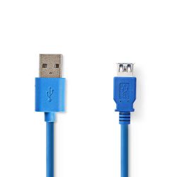 Cavo USB 3.2 Gen 1 A maschio-A femmina 2m Blu ND4416 Nedis
