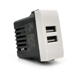 Alimentatore doppia presa USB 5V 2A Bianco compatibile Living International EL2124 