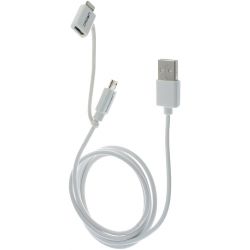 Crown Micro 1m white cable for charging and synchronization microUSB / Lightning CMCA-UL-405 Crown Micro