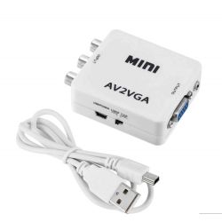 Mini AV Audio to VGA / Audio Jack Converter WB2378 