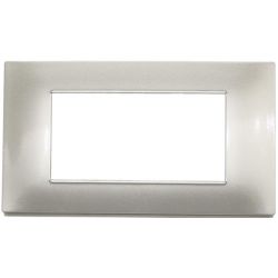Placca in tecnopolimero 4 posti color grigio chiaro compatibile Vimar EL942 