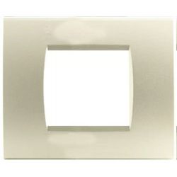 2-gang champagne-colored technopolymer plate compatible with Living International EL2117 