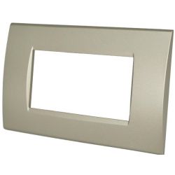 4-gang champagne-colored technopolymer plate compatible with Living International EL2422 