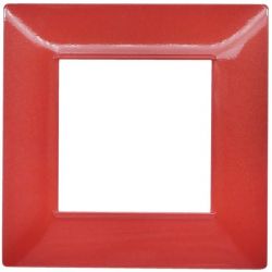 2-gang technopolymer plate in coral red color compatible with Vimar Plana EL002 