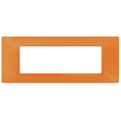 Placca in tecnopolimero 7 posti color arancione compatibile Vimar Plana EL1296 