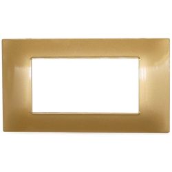 Placca in tecnopolimero 4 posti color oro compatibile Vimar Plana EL272 