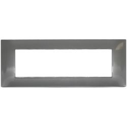 Placca in tecnopolimero 7 posti color grigio scuro compatibile Vimar Plana EL422 