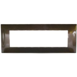 7-position plate in bronze-colored technopolymer compatible with Vimar Plana EL921 