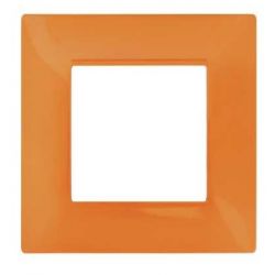 Orange 2-gang technopolymer plate compatible with Vimar Plana EL981 