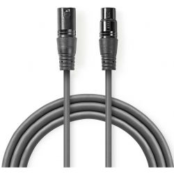 Balanced XLR 3 pin male to female audio cable 10m ND1975 Nedis