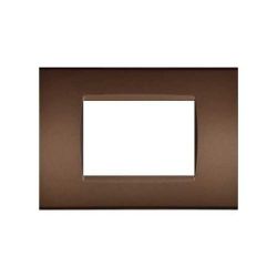 3-gang technopolymer plate in bronze color compatible with Living International EL4055 