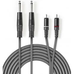 Stereo audio cable 2x 6.35mm male - 2x RCA male 5m ND9554 Nedis]