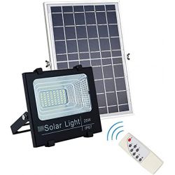 25W 6500k IP67 dimmable LED spotlight kit with solar panel and remote control WB837 