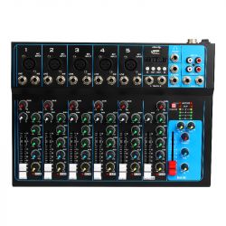 Professional mixer 4/7 channels Bluetooth/USB/Stereo RCA inputs SP522 