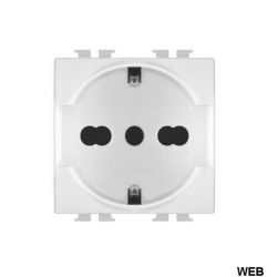 Schuko socket 16A 250V White Compatible Matix EL2040 