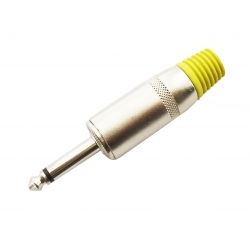 Metal 6.3mm mono Jack connector - yellow Q807 