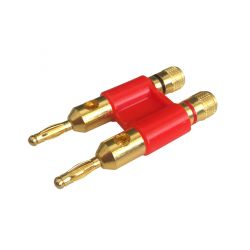 Double connector with banana plug and wire clamps - red 01950 