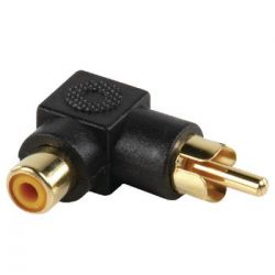 90 ° RCA Male Stereo Audio Angle Adapter - RCA Female Black ND1685 Valueline