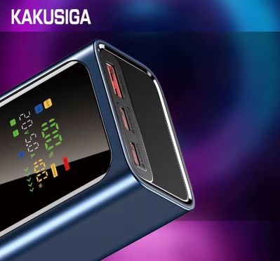 KAKUSIGA Power Bank 20000mAh con Display Digitale a Colori Ricarica rapida bidirezionale fino a 100W – Ideale per laptop, smartphone e tablet