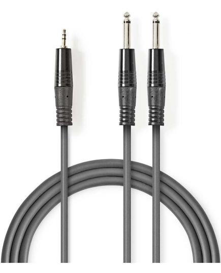Stereo audio cable 2x 6.35mm-3.5mm male 1.5m ND2253 Nedis