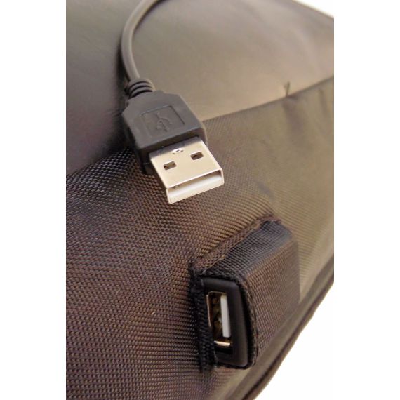 Sac à dos polyvalent rembourré avec combinaison USB noire MOB1020 